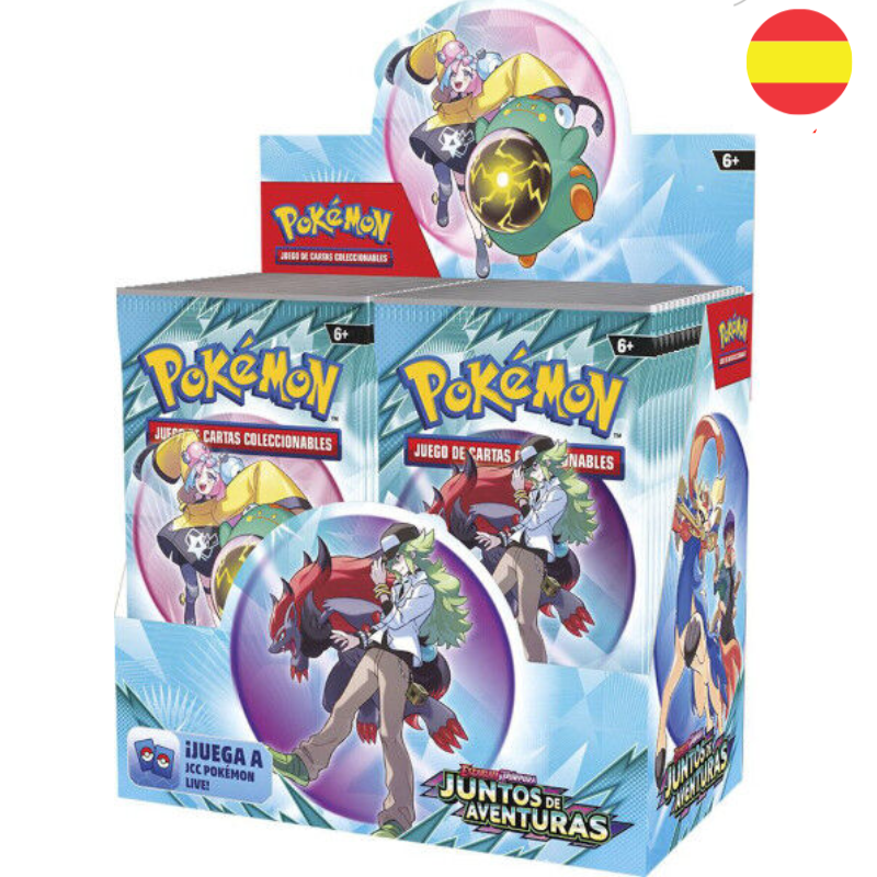 Caja de 36 Sobres Pokémon Juntos de Aventuras.